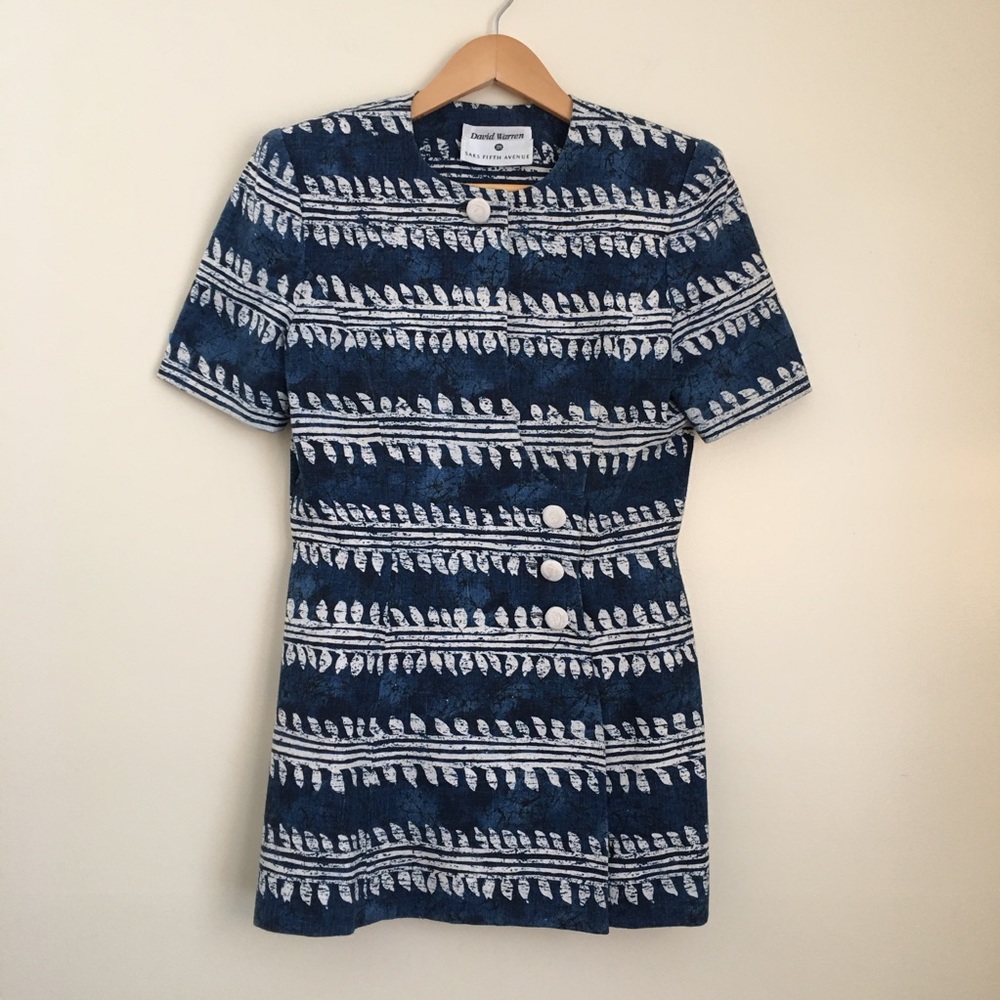 Vintage Saks Fifth Avenue Printed Long Blazer